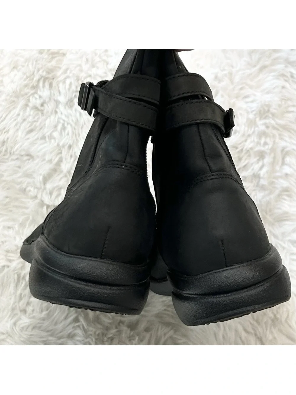 Merrell Tetra Strap Waterproof Leather Boots Womens Size 8.5 Black Zip Up Riding